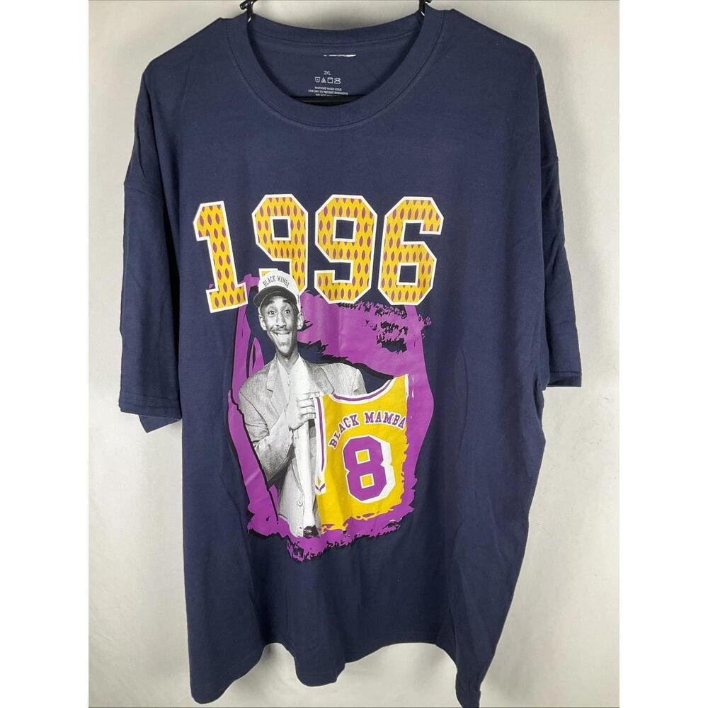 Kobe Bryant 1996 Black Mamba Navy Blue Graphic Short Sleeve Shirt Nwot